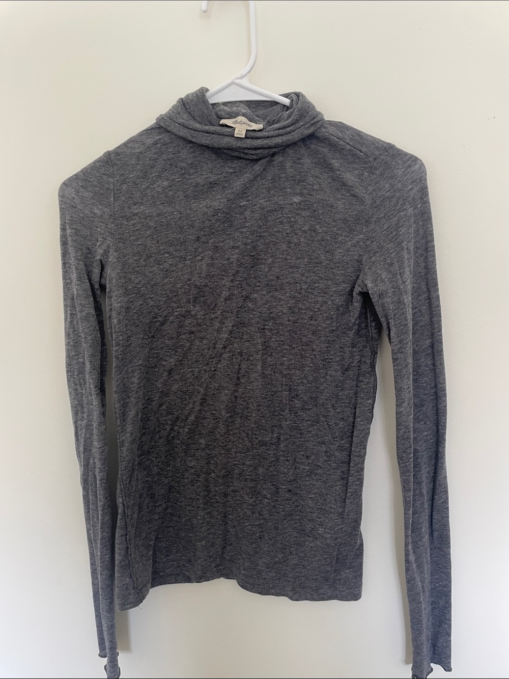 Madewell Lighweight Gray Long-Sleeve Turtleneck Top